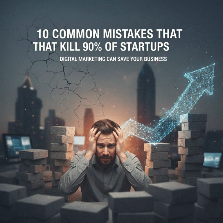 Discover 10 fatal startup mistakes and how digital marketing prevents failure. Expert insights from Namastetu Technologies, a leading digital marketing agency in Indore.