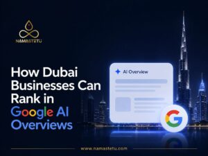 Dubai business using AI SEO strategies to improve visibility and rank in Google AI Overviews search results.