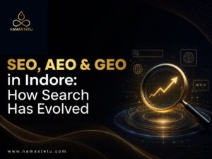 SEO, AEO, and GEO strategies helping businesses in Indore improve visibility across search engines, AI assistants, and generative search platforms.