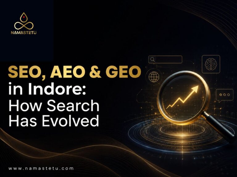 SEO, AEO, and GEO strategies helping businesses in Indore improve visibility across search engines, AI assistants, and generative search platforms.
