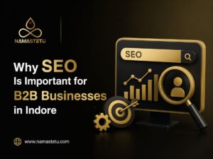 B2B business professionals using SEO strategies to improve online visibility, generate leads, and drive business growth in Indore.